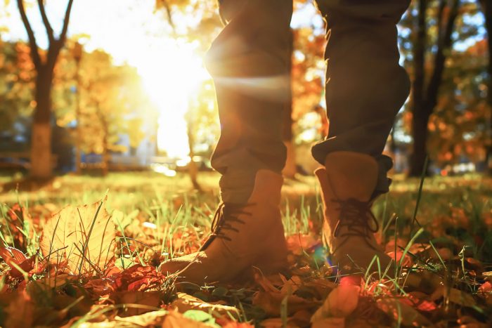 walking in the woods