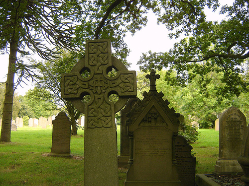 Pictures of the top of old grave stones